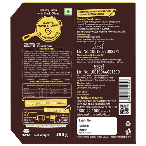 TATA Q Ready To Eat Veg Cheesy Pasta With Black Olives - High Quality Ingredients, 290 g-3.webp